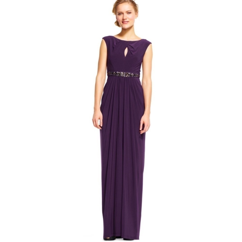 Adrianna Papell Keyhole Embellished Gown